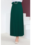 Arched Pleated Skirt TSD230113 Emerald Green