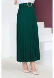 Arched Pleated Skirt TSD230113 Emerald Green