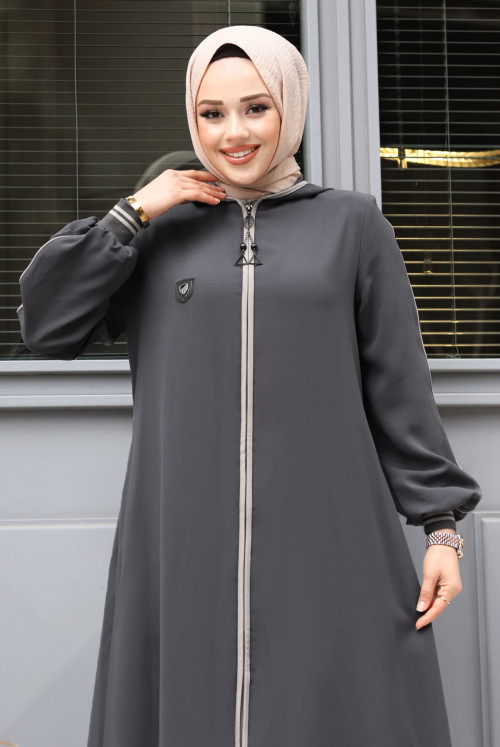 Arm Ucu Ribanalı Hijab Abayas TSD240302