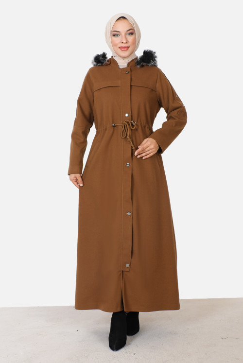 arm Fitted Complete Length Stamping fabric Coat TSD230915 Camel