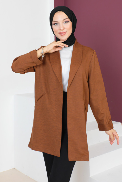Double Breasted Collar  Jacket TSD230640 Brown