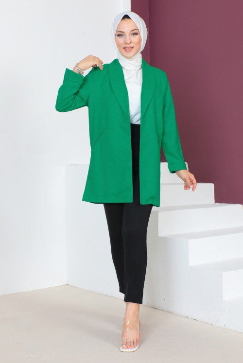 Double Breasted Collar  Jacket TSD230640  Green