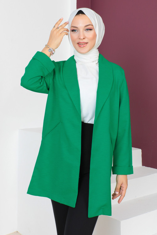 Double Breasted Collar  Jacket TSD230640  Green
