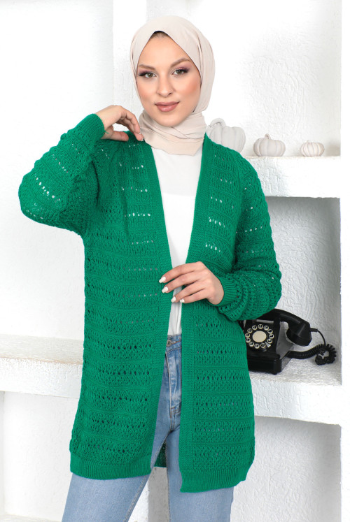 Örgülü Knitwear Cardigan TSD230348 Green