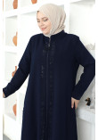 Pul Inlaid Hijab Abayas TSD230330 Navy blue