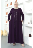 Pul Inlaid Hijab Abayas TSD230330 Damson