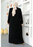 Pul Inlaid Hijab Abayas TSD230330 Black