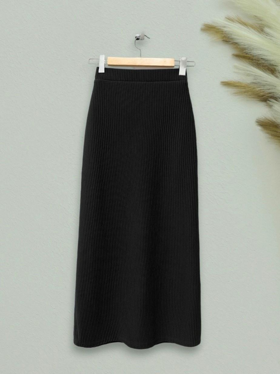 Fitilli waisted Elastic Skirt -Black