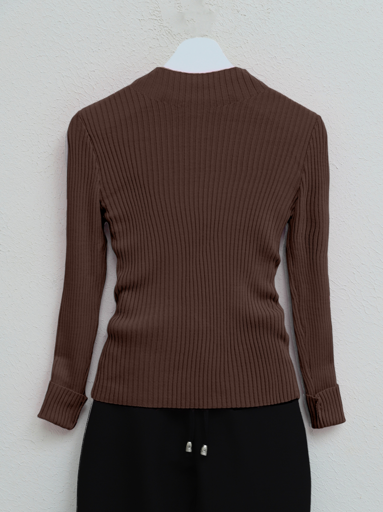 Half Throat Fitilli Knitwear Sweater -Brown