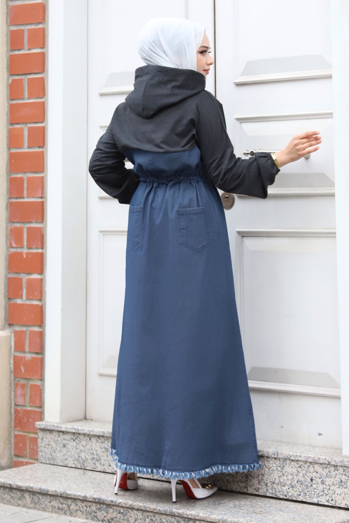 skirt Tasseled Front Half Zipped Jeans Dress TSD240316