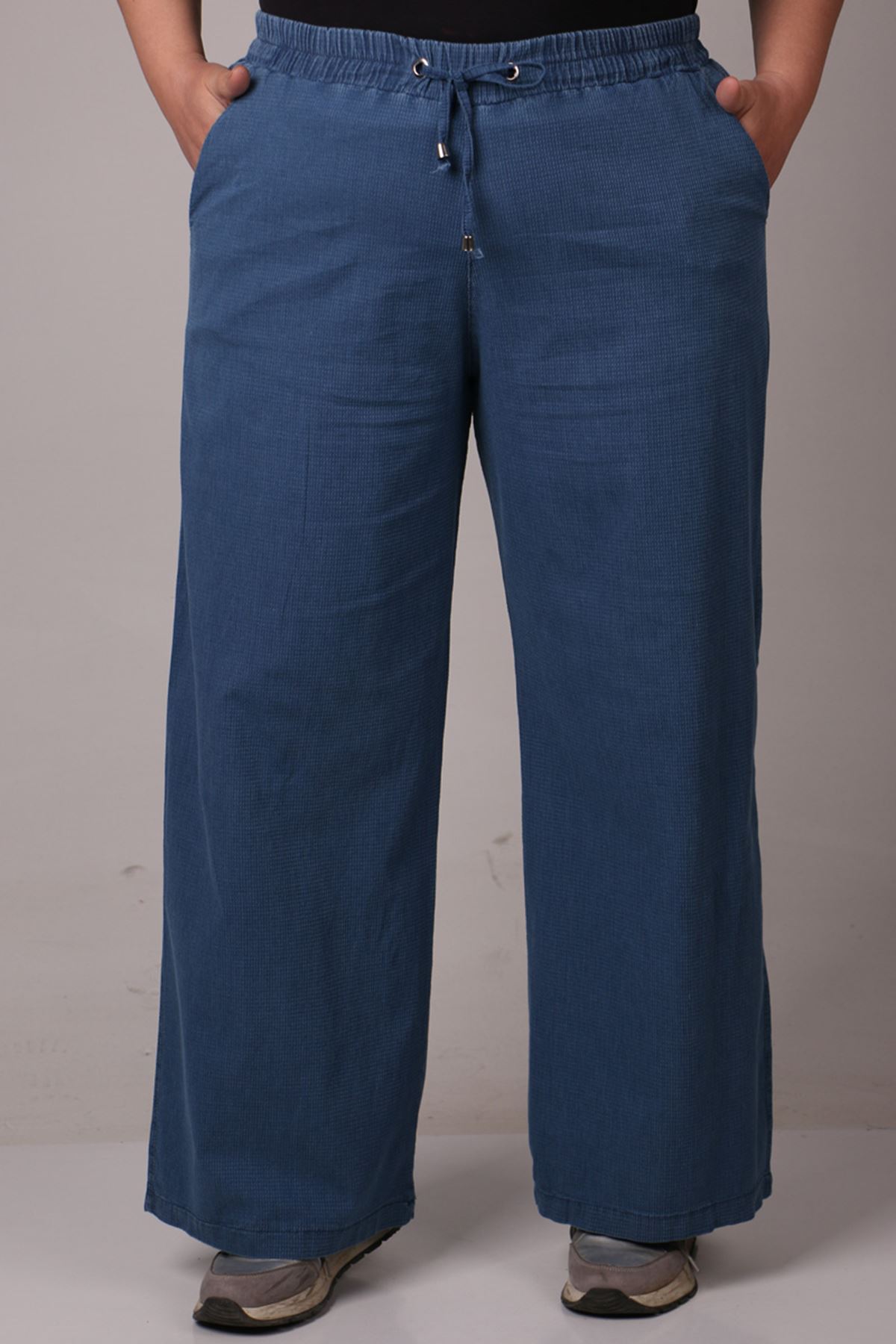 29000-1 Plus Size Piti Kareli Plentiful Trotter Jeans Pants - Blue