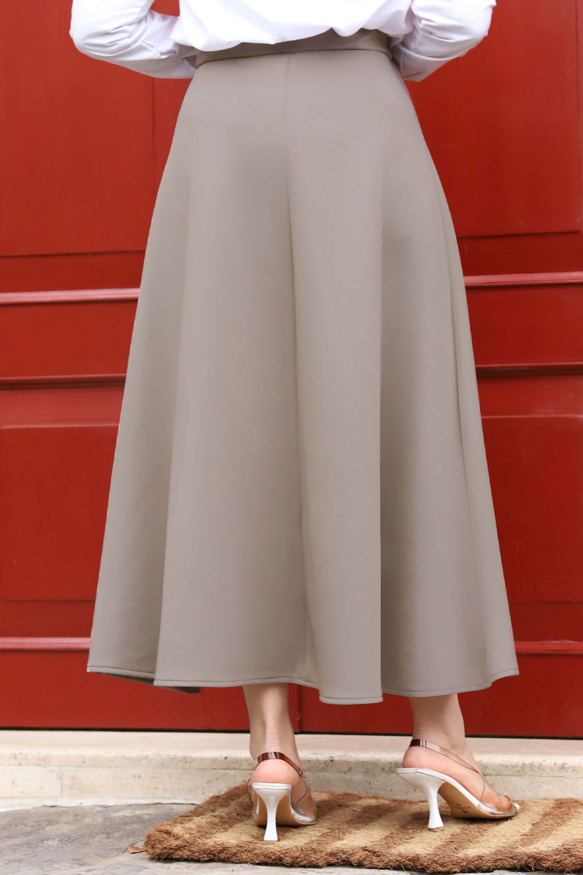 SCUBA flared Skirt TSD240218 Grey